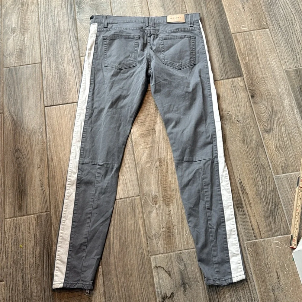 Golden Denim Men’s Gray and‎ White Zipper Ankle Pant Size 36